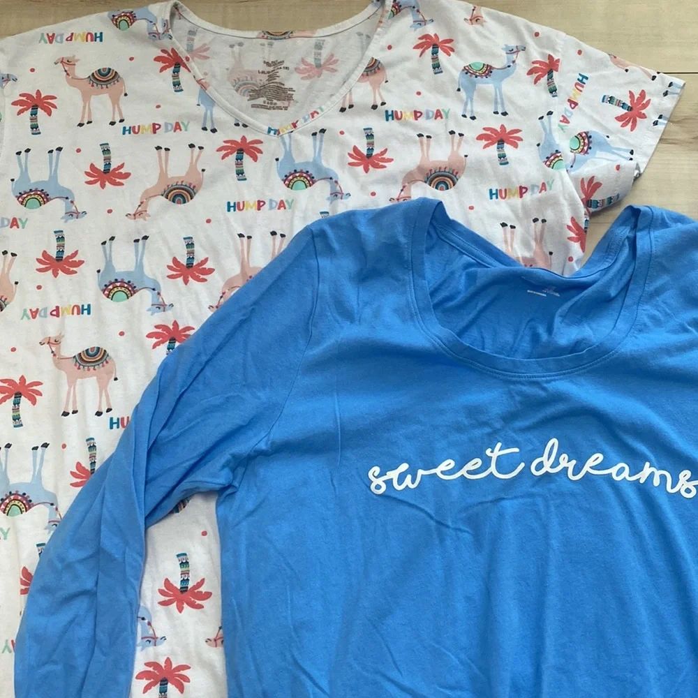 Gap/Secret Tresures Womens XL PJ Bundle. Long Shirts. One piece pajamas. Sweet